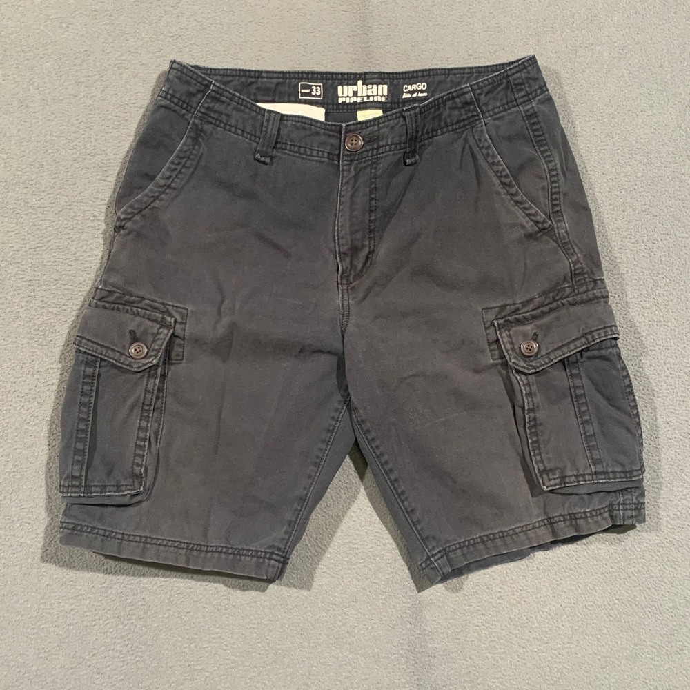 Urban Pipeline Cargo Shorts Mens 33 Blue Cotton Hits At Knee Gorpcore Tactical